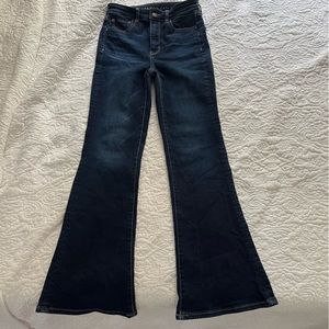 American Eagle Highest Rise Flare Jeans Dark Wash Size 0. Like new condition!